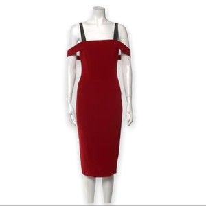 NWT Cinq à Sept Midi Red Cocktail Dress Size 4
